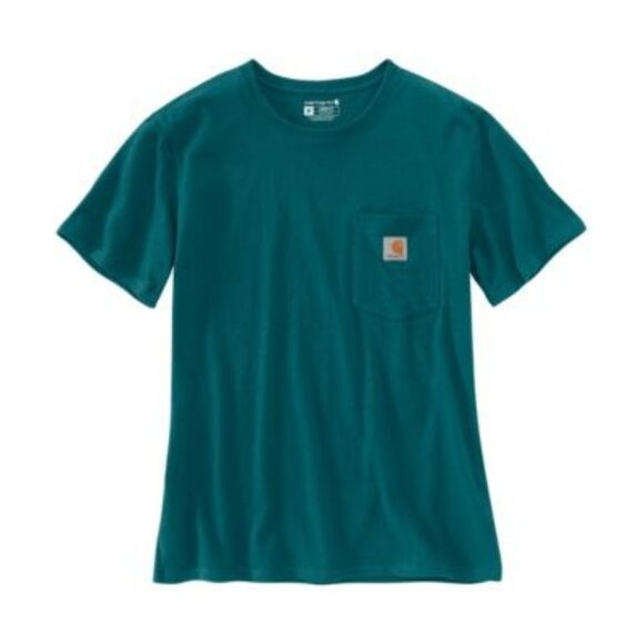Carhartt Women’s Loose Fit Pocket T-Shirt Sz L Teal New - Picture 6 of 6